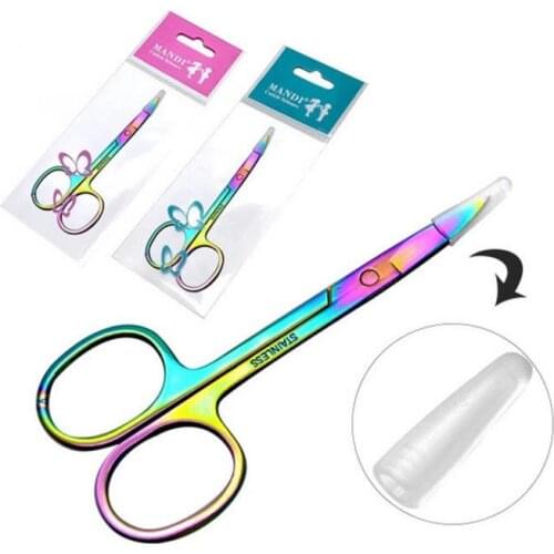 100% Stainless Steel Manicure Scissors Cuticle Cutter Eyebrow Scissor Trimmer Eyelashes Nose Hair Scissors Nail Make Up Tools