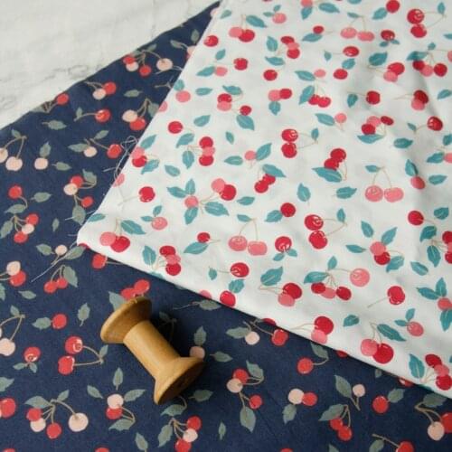 145x50cm Fruit Cotton Poplin Thin Sewing Fabric, Making Summer Dress Shirt Childrens Clothing Apparel DIY Cloth