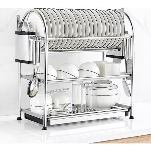 304 stainless steel kitchen rack bowl drain rack tableware storage rack storage box dishes put bowl
