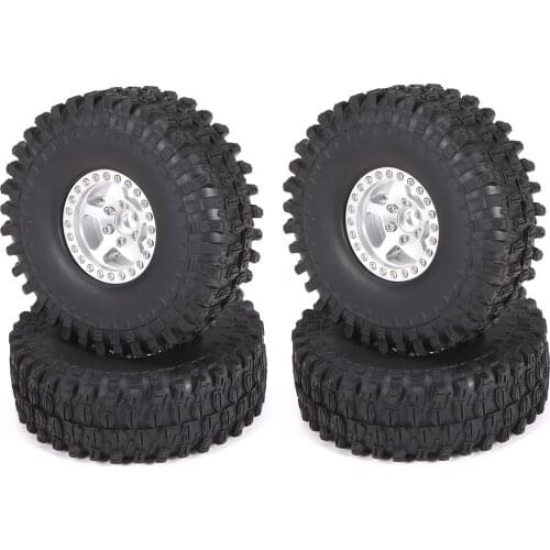 4PCS Crawler RC Tires with Metal Rim for AXIAL SCX10 90046 traxxas TRX4 RC4WD D90 hsp redcat tamiya hpi 1/10 RC Rock Crawler