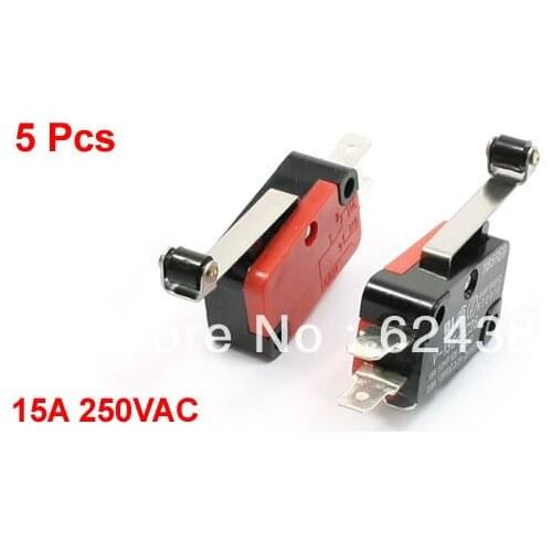 5 Pcs X 1 NO 1 NC SPDT Long Hinge Roller Lever Limit Micro Switch V-156-1C25