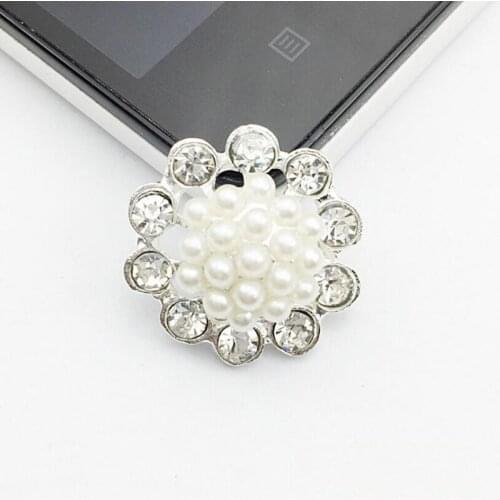 50pcs Strass Rhinestone Button Pearl Crystal Buckle Wedding Brides Hairpin Invitation Applique Enamel Charms Garment Shoes Bag