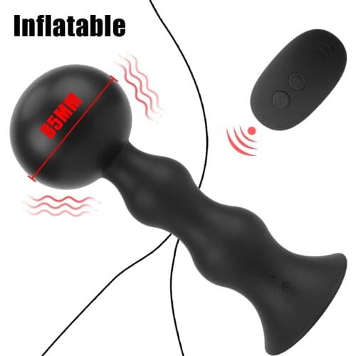 85mm Butt Plug Wireless Remote Control Inflatable Anal Dilator Male Prostate Massager Anal Sex Toys Anal Beads Vibrator