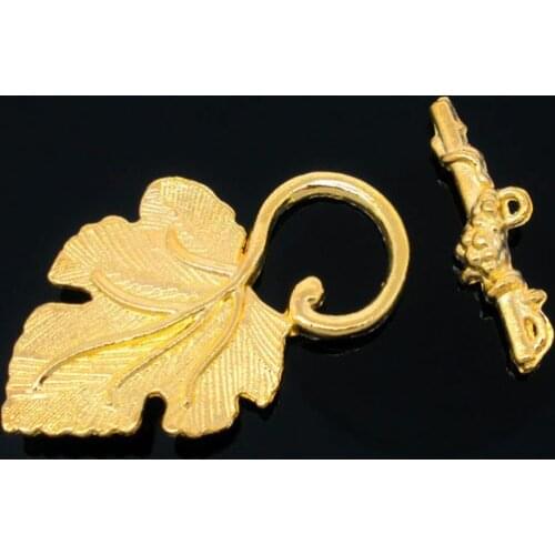 Free Shipping 100sets Gold plated Grape Charm Toggle Clasps 37x23mm 25x8mm Jewelry Findings Wholesales