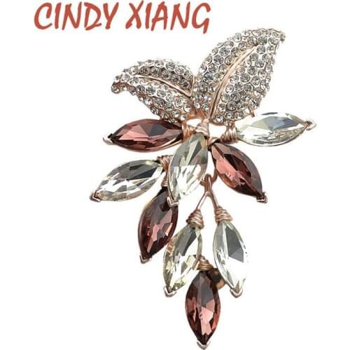 CINDY XIANG Big Crystal Flower Large Brooch Grape Pins and Brooches Wedding Jewelry Bijouterie Corsage Dress Coat Accessories