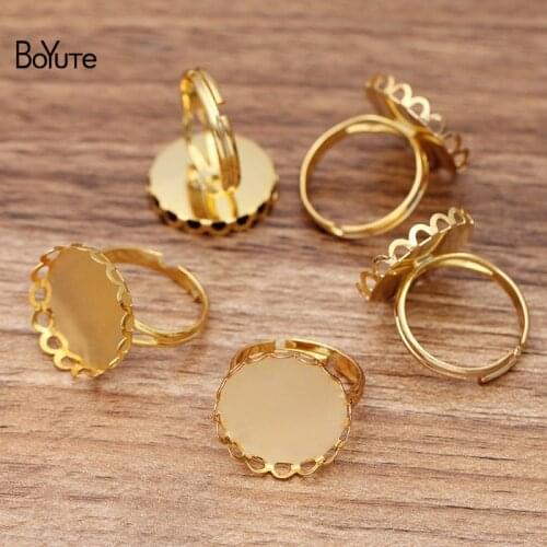 BoYuTe Custom Made (200 Pieces/Lot) Fit 18MM Cabochon Blank Ring Settings Handmade Diy Jewelry Accessories Materials
