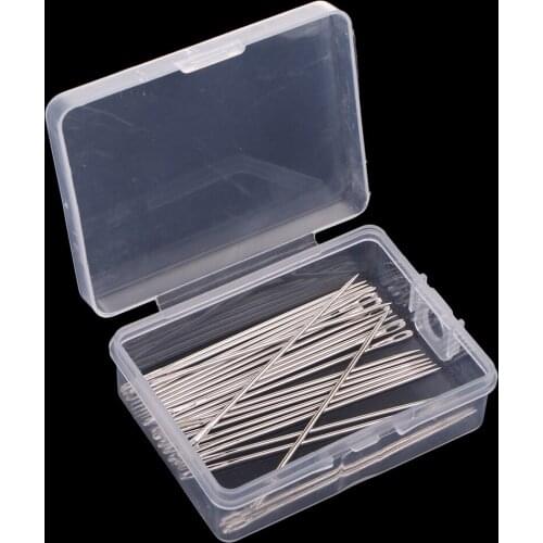 25/50 Pieces 63mm Silver Steel Pins Needles I Pins J Pins for Wig Making, Knitting, Modelling, Macrame and Sewing Crafts