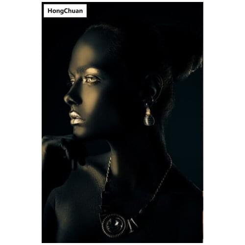 Fast delivery 5D square/round diamond embroidery sexy African woman art mosaic cross diamond painting decorative mural gift