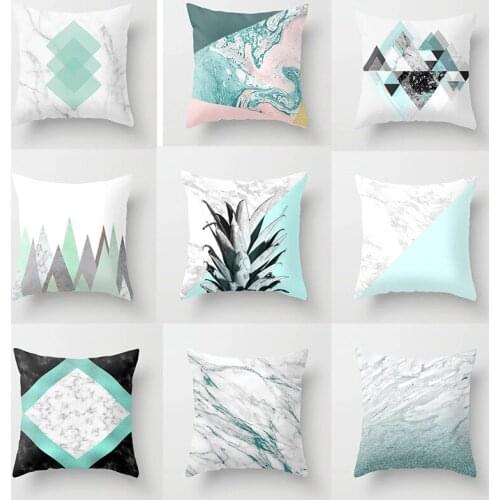 Nordic Style Geometric Pattern of Marble Series Decorative Pillowcase Cushions for Cojines Decorativos Para Sofa 45*45cm