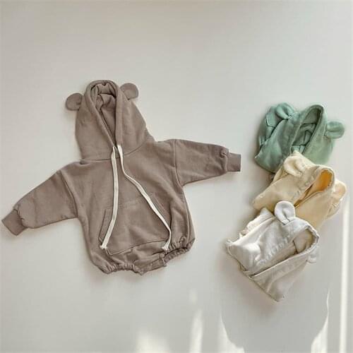 Lovely Cozy Newborn Boys Romper Long Sleeve Autumn Winter Kids Hoodies Bodysuit for Toddler Girls Clothing Children Pajamas Warm