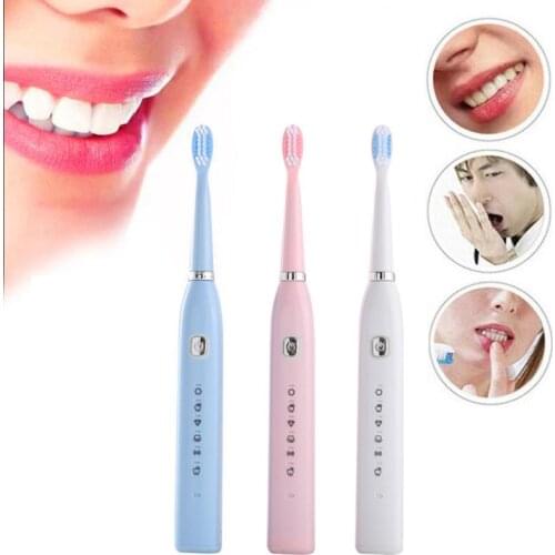 Electric Toothbrush Automatic Tooth Brush Six-speed USB Rechargeable Waterproof Battery Clean Teeth Whitening Soft Hair brush