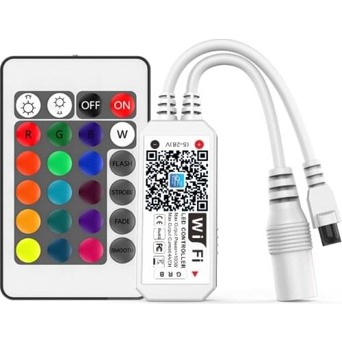 1PCS 24Keys LED RGB Controller DC 5-28V Infrared IR Remote Controller RGB LED Strip Lights Wi-fi Alexa Music Controller
