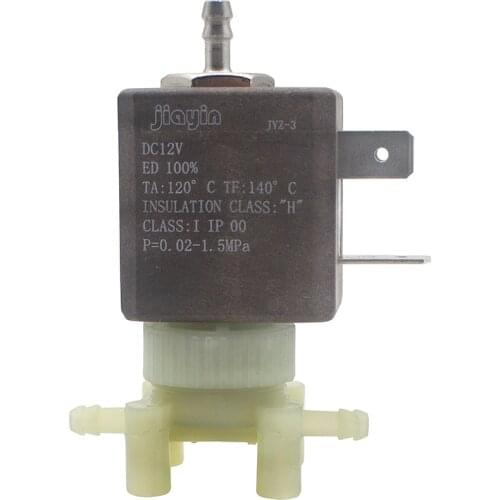 Jiayin JYZ-3F4 -P N/C 2/3 Way DC 12V Cannula Coffee Makers Steam Air Water Bidirectional Flow Coil Solenoid Water Valve