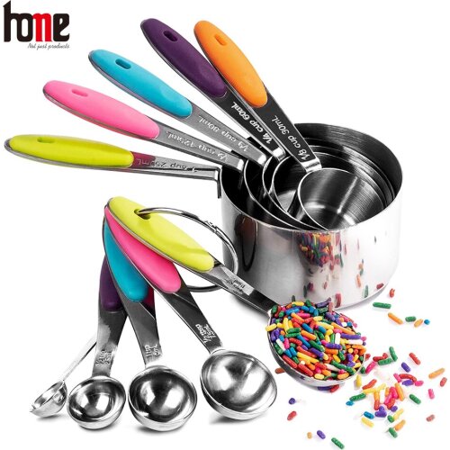 Measuring Cups and Spoons Stainless Steel Teaspoon Flour Measuring Coffee Sugar Baking Accessories Kitchen Gadgets Cooking Tools
