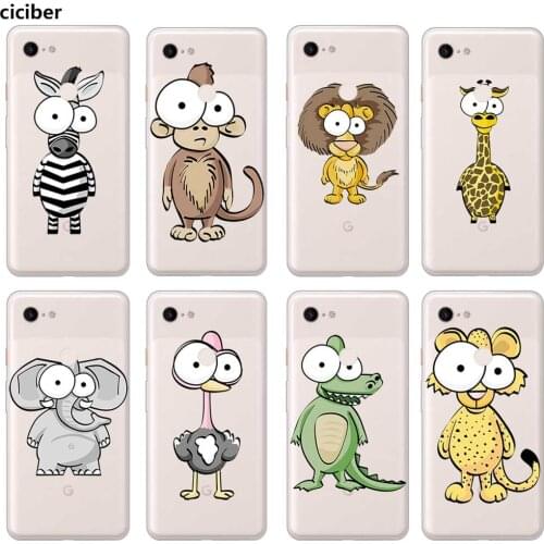 Tiger Giraffe Dinosaur Phone Case For Google Pixel 5 4a 4 3a 3 2 XL Soft Silicone TPU Cover for Pixel 5XL 4XL 3XL 2XL Back Funda