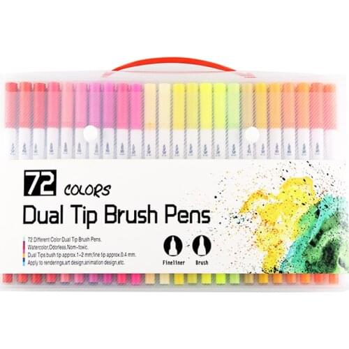 Color Water-based Double-head Marker Pen Set Watercolor Markers Pen for Stationery School Supplies