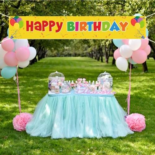 Happy Birthday Holiday Party Supplies Decoration Yellow Balloon Banner Couplet Outdoor Garden Courtyard Indoor Wedding Huge Sign