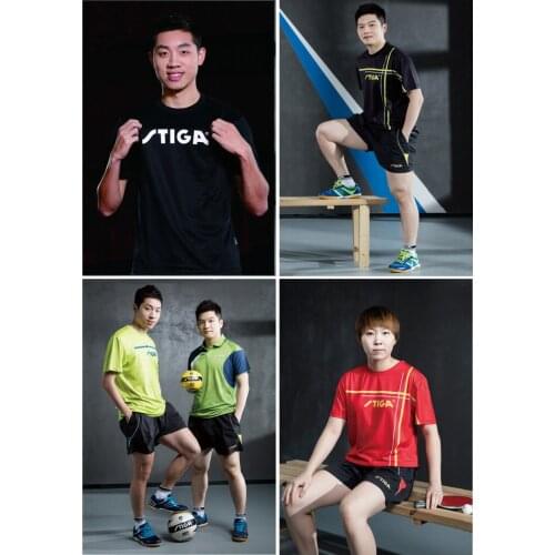 New Arrival Stiga Table Tennis Clothes Sportswear Quick Dry Short Sleeve Men Women Ping Pong Shirt Badminton Sport Jerseys