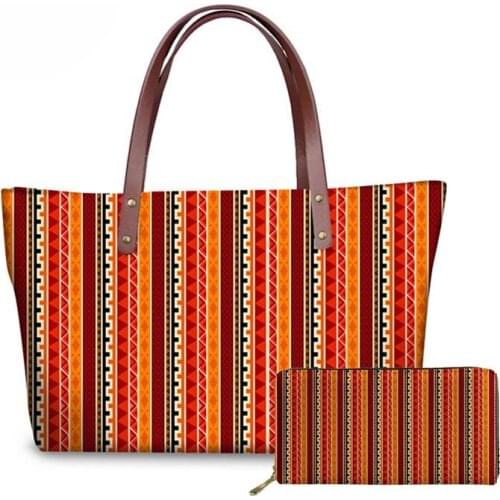 NOISYDESIGNS African Traditional Printing Handbags for Women Vintage Shoulder Tote Bags Ladies Tip-Handle Bags Females Sac A Dos