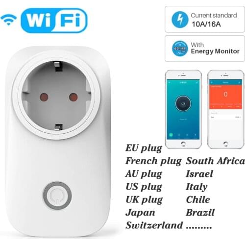 EU Smart Plug WiFi Socket power energy meter 10A/16A Power Monitor Timing Function Tuya SmartLife APP Control Works