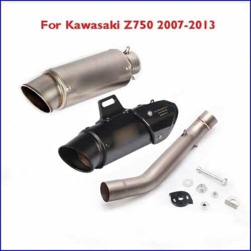 Motorcycle Slip on Z750 Exhaust System Escape Muffler Mid Link Connection Tube for Kawasaki Z750 2007 2008 2009 2011 2012 2013