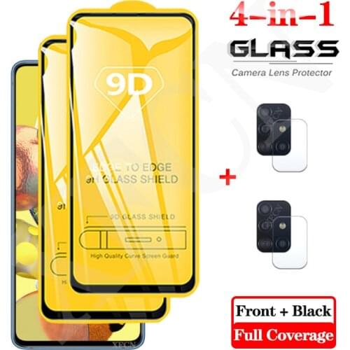 4in1 9D Full Camera Tempered Glass For Samsung A51 A71 A32 A52 A72 Phone Cover Lens Screen Protectors Film on Galaxy A 71 51 a32