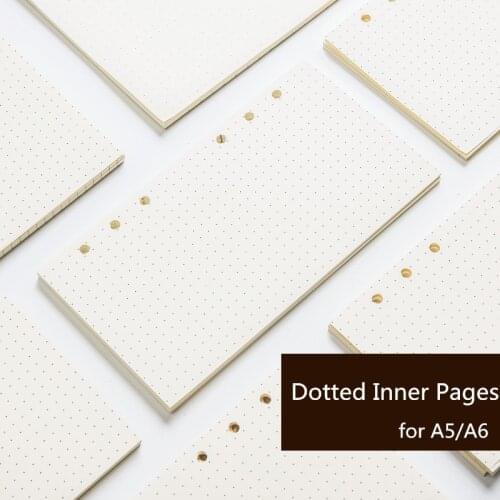 3Pcs/Lot Dotted Diary Spiral Notebook Filler Paper A5 A6 Journal Notebooks And Personal Planners Loose Leaf Refill Inside Pages