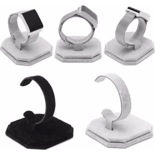 1 PC New Fashion Velvet C Type Design Jewelry Bracelet Bangle Watch Display Rack Stand Holder New Black/Gray