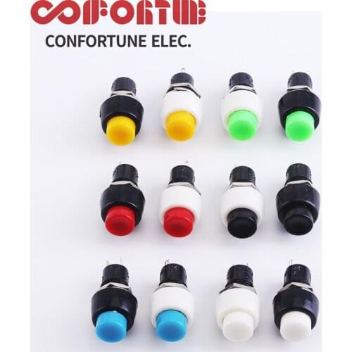 6PCS 10mm Momentary Push button Switches 3A /125VAC 1.5A/250VAC DS-450 Self-locking DS-451 Self-reset Push Button Switch