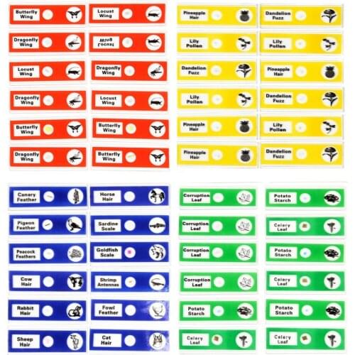12pcs/48pcs Plastic Microscope Slides Biological Specimen with for Children Student Microscope Enlighten Education