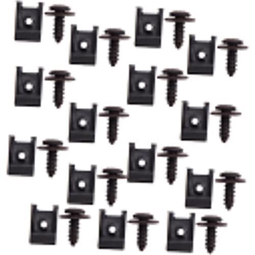15Sets Metal Spring U-type Fastener Clips With Screws Fit For Car Bumper Fender Trim Fitting Panel
