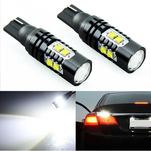 2x T10 194 W5W CREE Chip Led White 50W With Len Projector Aluminum Case Bulbs DRL Car Interior Reverse Source Light