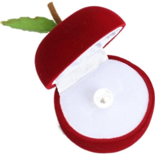 5.2x4.3cm Red apple shape Earrings Rings Necklace jewelry gift Box Small Jewelry Present Box Round Gift boxes party supplies 1PC