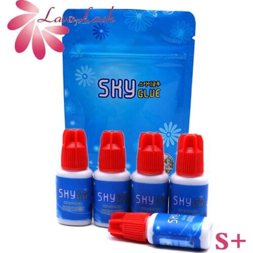 5 Bottles SKY Glue for Eyelash Extension Korea Original Sky Plus 5ml Red Cap Beauty Shop Makeups Tools Lasting with Sealed Bag