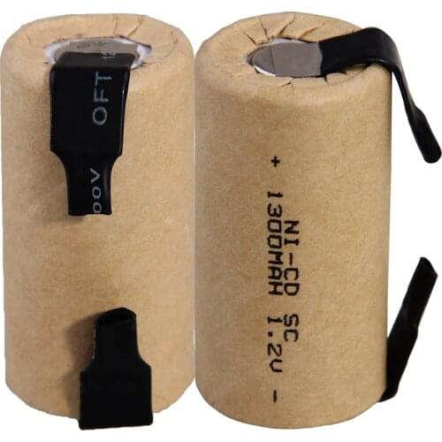 SC battery rechargeable batteries 1300mAh 1.2v akkumulator 42.5mm*22mm for Bosch dewalt metabo makita drill screwdrivers