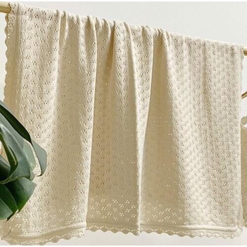 XXFE Baby Knitted Cotton Blanket Newborn Receiving Swaddle Wrap Bath Towel Infant Sleepsack Bedding Stroller Cover