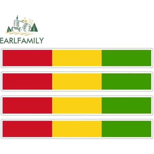 EARLFAMILY 4pcs Car Stripe Motorcycle Racing Flag Sticker Car Window Decal Bike Moto Tuning Guinea Car Stickers