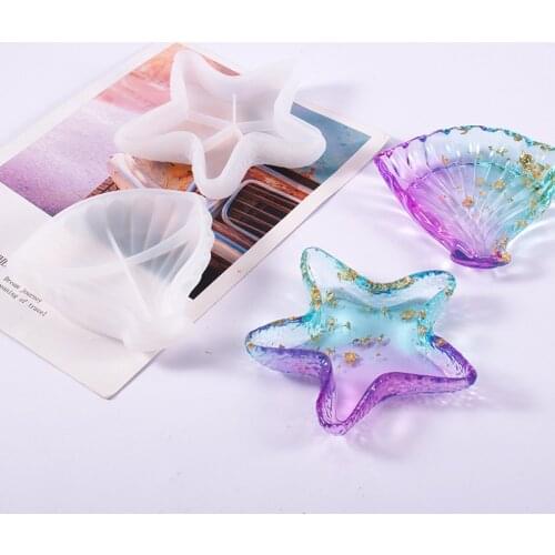 Leaf Starfish Dish Mold Mirror Crystal Silicone Fruit Table Containing Box DIY Epoxy UV Resin Craft Art Mould