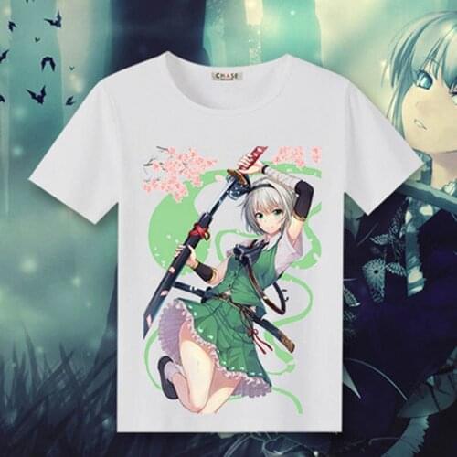 New TouHou Project T-Shirt Short Sleeve Youmu Konpaku T shirts Cosplay Tshirt Anime Tops Tees