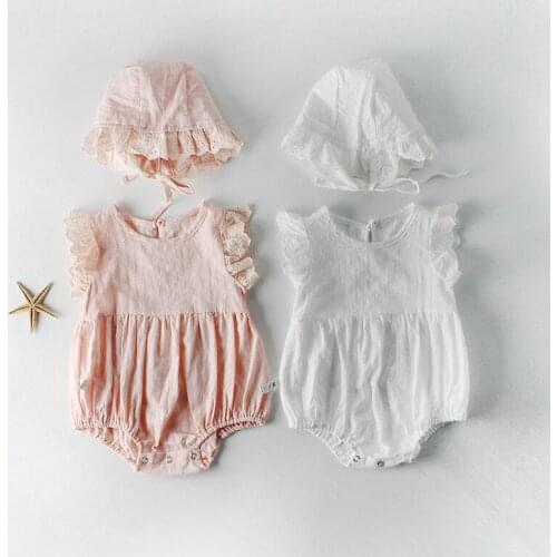 Baby Infant Girls Summer 2020 Clothes Set Cap+Bodysuit Princess Girls 100% Cotton Kids Girls Outfits Birthday Kids Girl Clothing