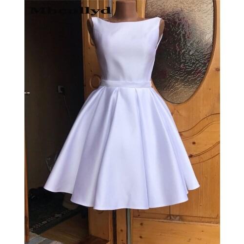 Mbcullyd Short Stain Homecoming Dresses With Bow 2019 V Back Prom Party Gowns Vestido Mini White Graduation Gowns