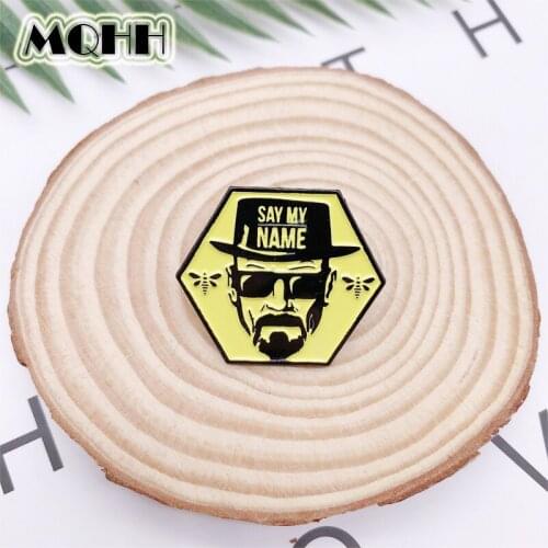 Creative punk geometric avatar enamel brooch say my name dragonfly pin alloy badge clothes bags accessories women jewelry gifts