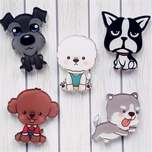 Maxsin Fun Fshion 10 Piece Kawaii Animal Dogs Badge Harajuku Acrylic Pin Badges Cartoon Backpack Pins Icons for clothing bags