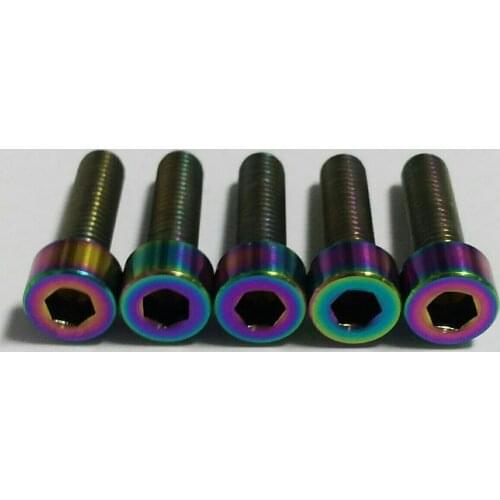 Multicolor 2pcs M5 titanium alloy screw bolt Allen column head screws hex socket cup bolts Ti machine thread nail