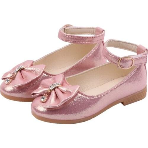 Fashion bow childrens shoes kids for school princess spring autumn girl party dress baby leather shoes 1 3 6 10 5 12 years old