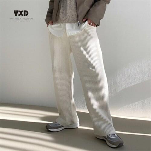 Men clothing mens loose solid trousers man korean style stripe pants sports joggers mans track pants wide leg pants sweatpant