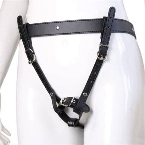 Male Leather Underwear Erotic Open Crotch Fetish Sissy Panties Adjustable Penis Cock Ring Porno Lingerie for BDSM Bondage Gay