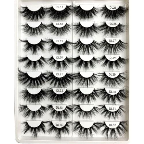 Mink Lashes 25mm Fluffy Messy 3d False Eyelashes Handmade Dramatic Long Natural Lashes 100% Mink Eyelashes Extension Makeup Tool