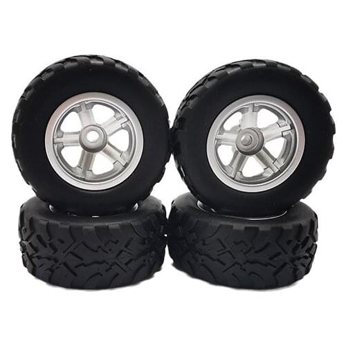 4Pcs Rubber Tires Wheel Upgrade for WPL D12 1/10 RC Truck Car Parts