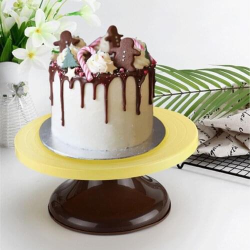 Excellent Cake Turntable Food Grade Low Noise Revolving Cake Stand Non-slip Plastic Rotating Anti-skid Round Cake Stand for Home